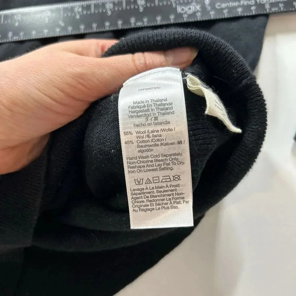 Madewell Sweater Womens XS Brookhaven Turtleneck Black Wool Cotton Minimalist - Picture 4 of 6